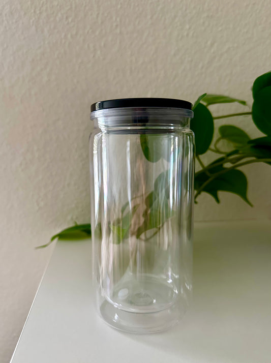 Acrylic tumbler with black lid